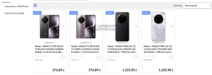 Olasz árak a Honor Magic7 Pro és Lite telefonokra