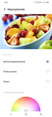 A kijelzőre vonatkozó beállítási lehetőségek