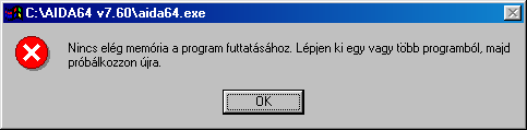 A Windows 95/98/Me küzdelme a 7.60-as AIDA64-gyel
