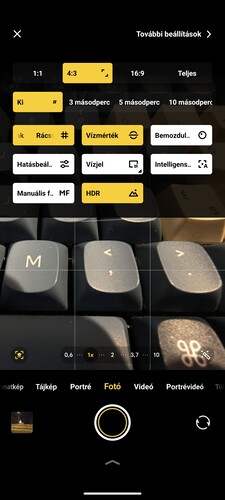 A gyári kameraszoftver