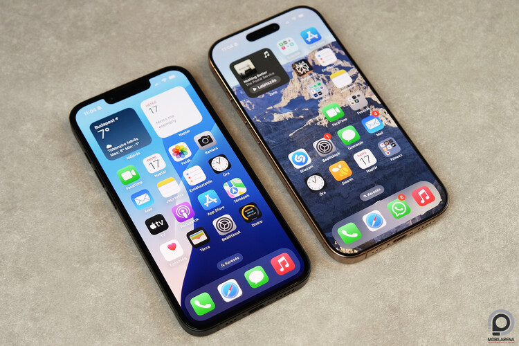 Balra a 16e, jobbra a 16 Pro