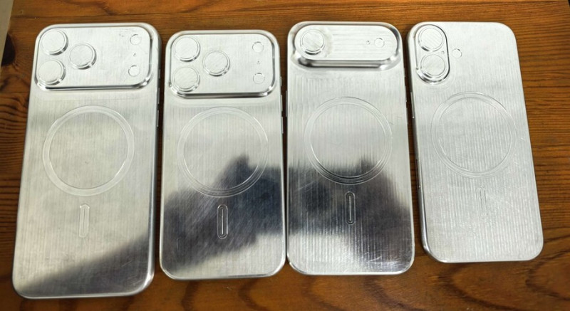 Balról jobbra: iPhone 17 Pro Max, 17 Pro, 17 Air, 17