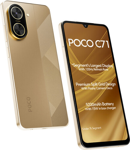 A Poco C71 készülék arany színben