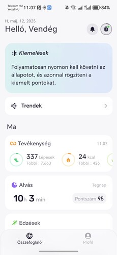 Első képen a mySmartWatch app, második képen a Fitbeing (Android rendszer)