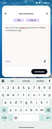 Főoldal, értesítések és Moto AI képgeneráció