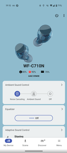 A Sound Connect főoldala (első két kép Android rendszeren, harmadik kép iOS-en)