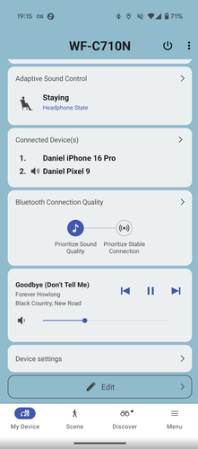 A Sound Connect főoldala (első két kép Android rendszeren, harmadik kép iOS-en)
