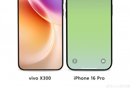 A Vivo X300 és X300 Pro kijelzője az Apple iPhone 16 Pro és 16 Pro Max mellett