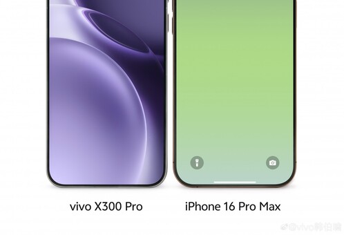 A Vivo X300 és X300 Pro kijelzője az Apple iPhone 16 Pro és 16 Pro Max mellett