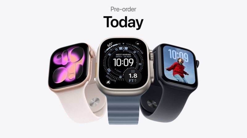Egymás mellett a három új Apple Watch