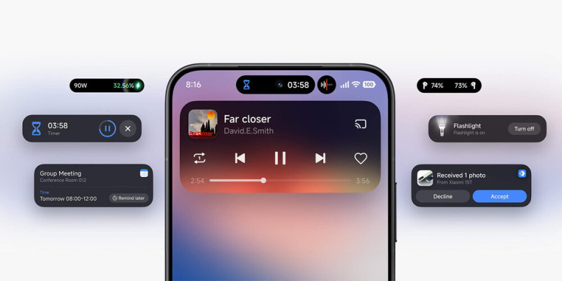 Szuper sziget felület a HyperOS 3-ban
