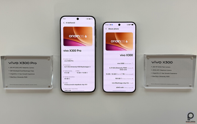 Egymás mellett az X300 Pro és az X300