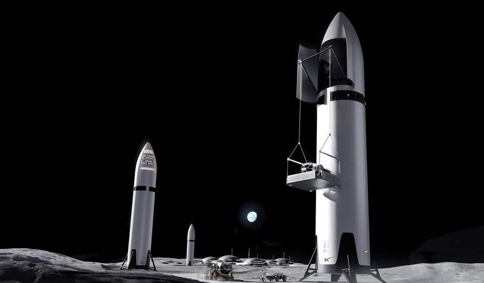 Űrbázis a Holdon, Starship rakétákkal a SpaceX elképzelésében