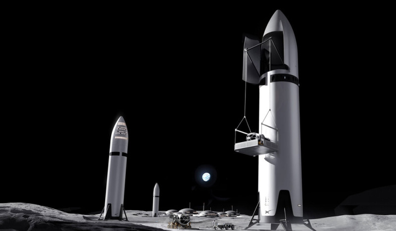 Űrbázis a Holdon, Starship rakétákkal a SpaceX elképzelésében