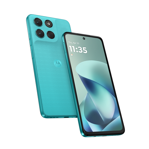 A Pantone Fluidity (balra) és a Regatta (jobbra) árnyalatú Moto G57 Power