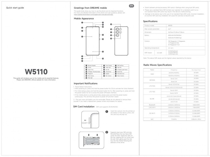 Elvileg ez a felhasználói útmutató a Dreame első telefonjához készült