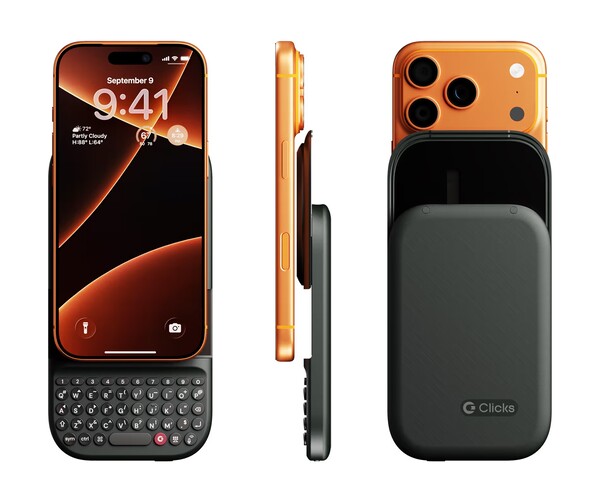 Clicks Power egy iPhone 17 Pro hátulján