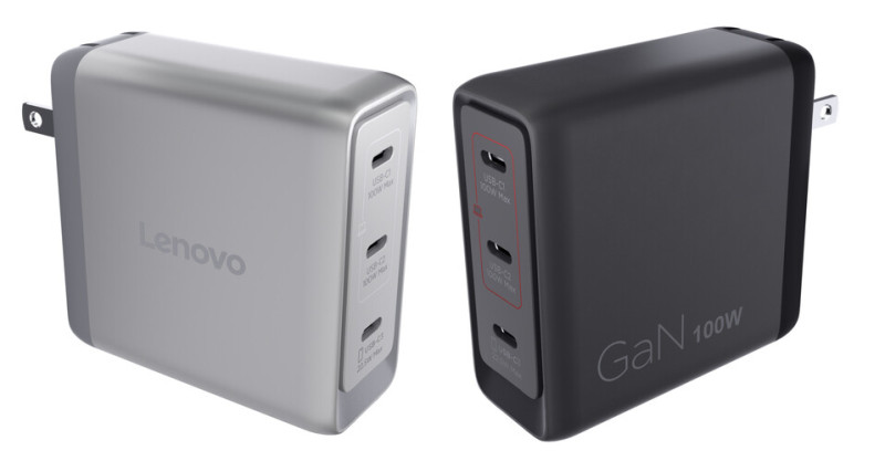 Világos és sötét színben is elérhető lesz a Lenovo 100 wattos új GaN töltője