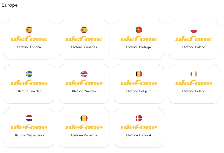 Az Ulefone hitelesített európai viszonteladóinak listája 2026. január 9-én
