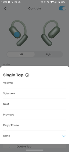 Az alkalmazásban az érintőfelület beállításai