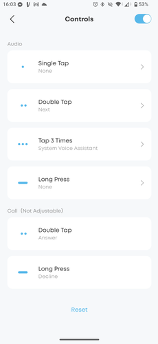 Az alkalmazásban az érintőfelület beállításai