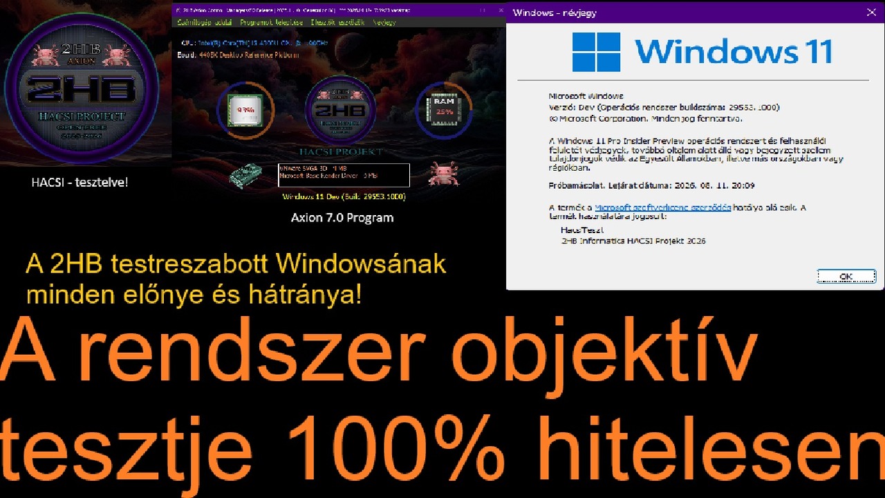 Hacsi – a 2HB rendszerének tesztje teljesen hitelesen