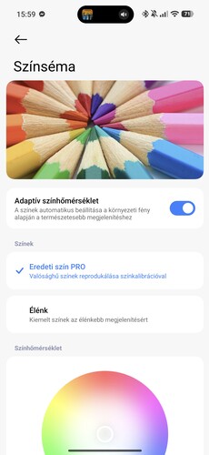 A kijelzőre és a Szemkomfort módra vonatkozó beállítások