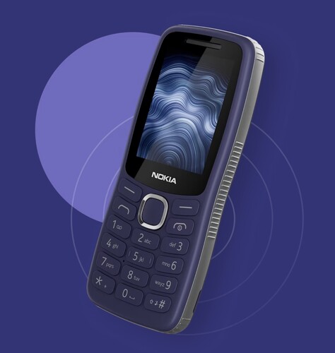 A HMD Nokia 123 Shield lila-szürke színben