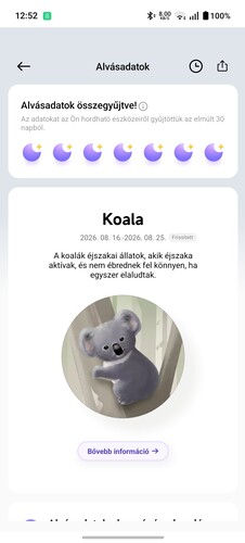 Alvási adatok a Mi Fitness alkalmazásban a telefonon (további képek a galériára kattintva)