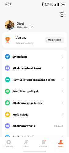 A Mi Fitness négy fő menüje
