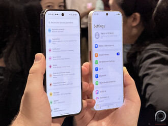 A kávamentes koncepciókészülék egy másik Tecno mobil, egy Google Pixel és egy Galaxy S26 Ultra mellett