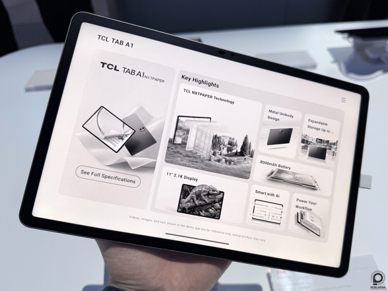 TCL Tab A1 NXTPaper monokróm módban
