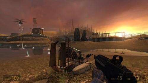 A shaderek hatása a képminőségre (a kép a Half-Life 2 című játékból van)