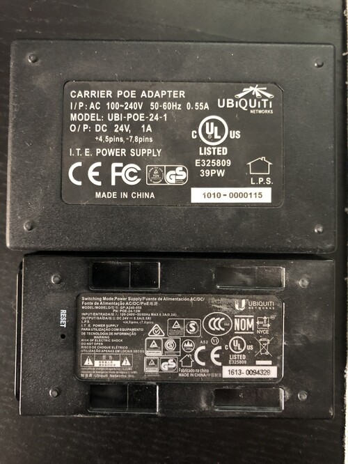 Ubiquiti Networks PoE Injector GPA240050 és UBIPOE241 HardverApró