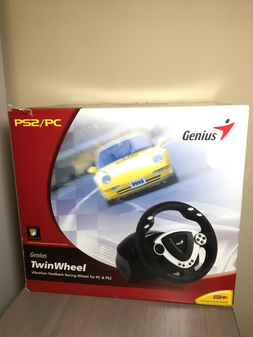 Genius Twin Wheel Kormány + Pedál PC és Playstation 2 Kompatibilis ...