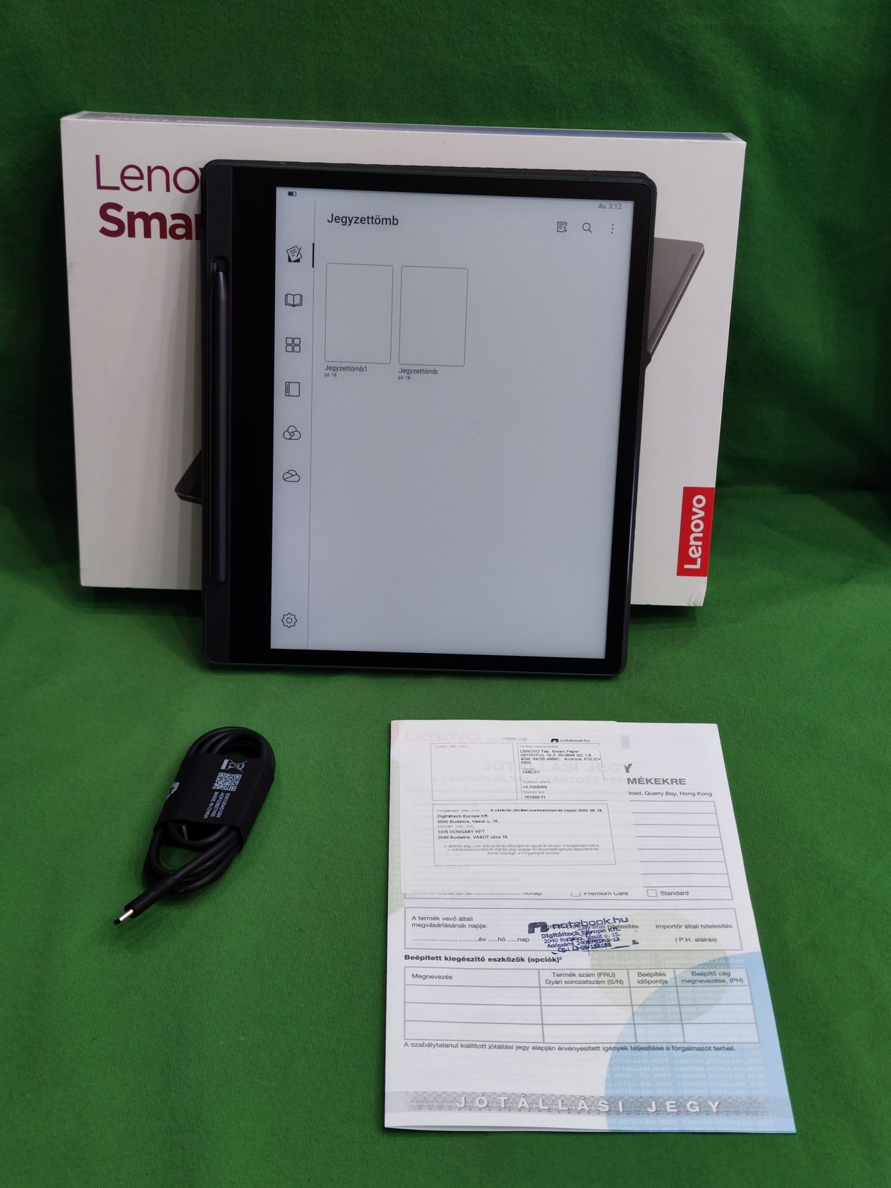 Lenovo Smart Paper SP101FU 10,3" Ebook, Ekönyv olvasó garanciával