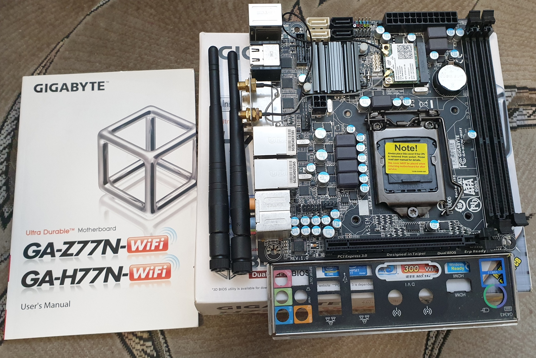 Combo Carte Mère Gigabyte H77N-Wifi + Processeur Intel I5-2500 + 16 Go RAM DDR3 - Occasion