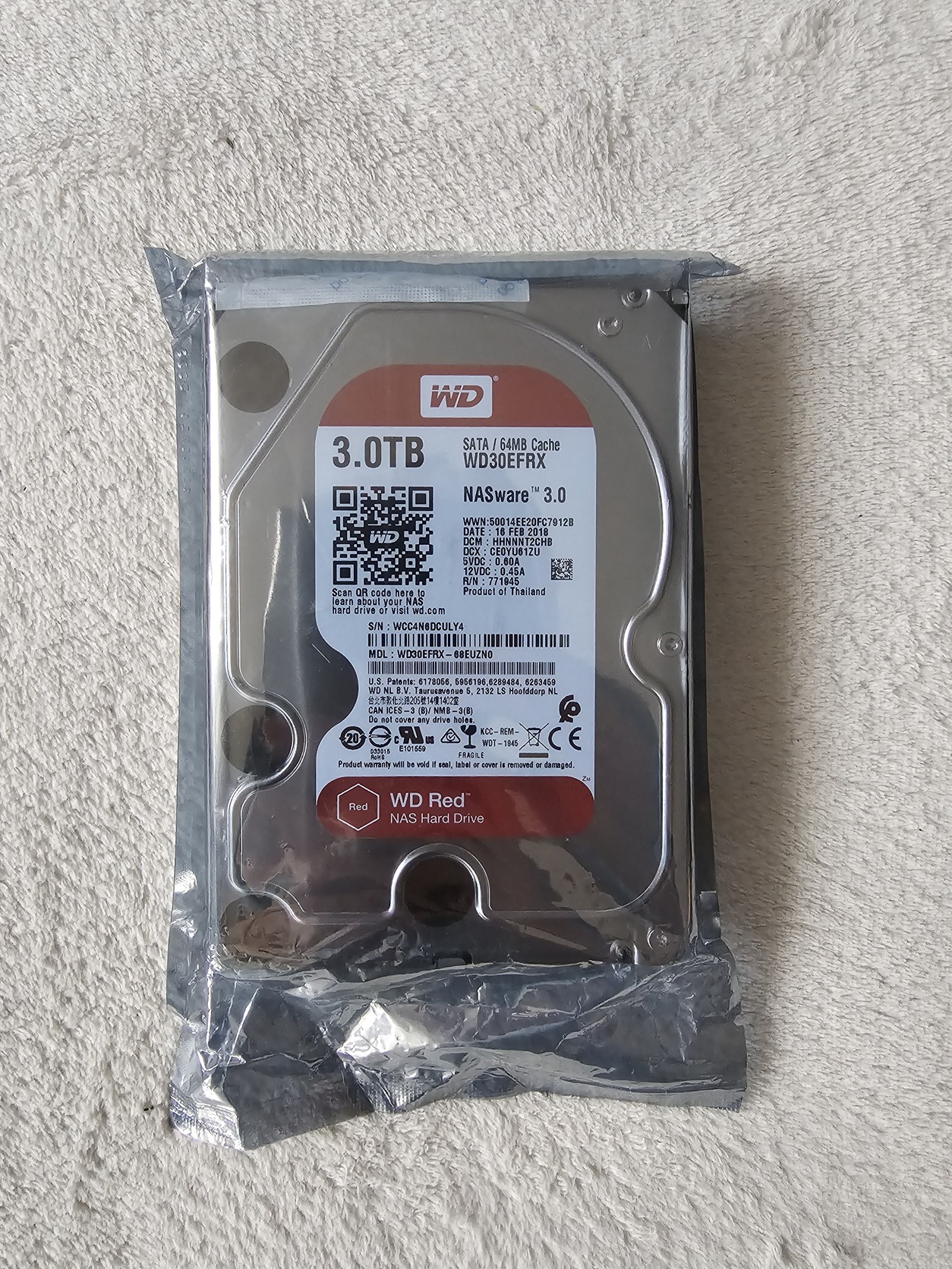 WD RED 3TB 5.4K 64MB SATA III 3.5'' WD30EFRX NASware 3.0 - HardverApró
