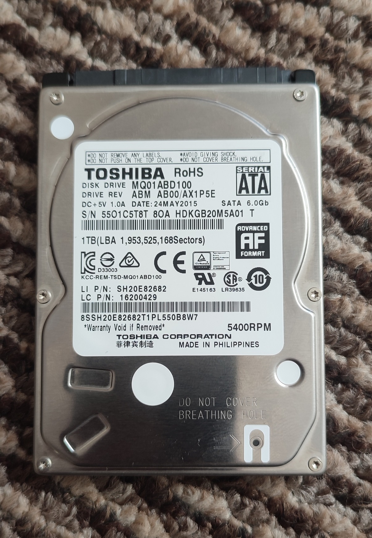 Toshiba 1TB SATA3 8Mb 100/100 laptop hdd - HardverApró