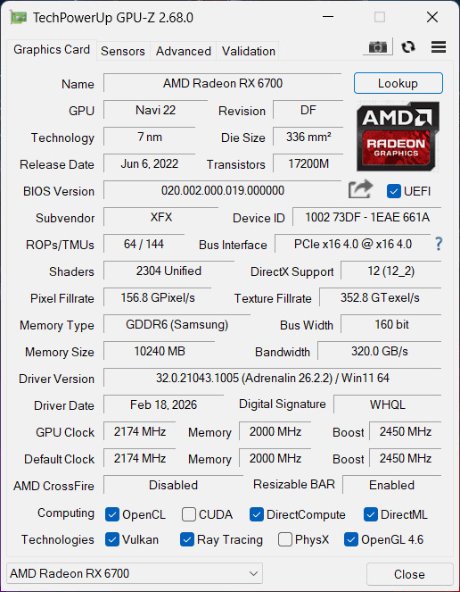 RX6700 10GB GDDR6 - XFX SWIFT 309 - HardverApró