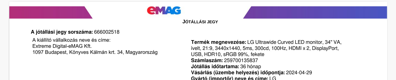 Nagyon olcsón! LG Ultrawide Cruved LED 34