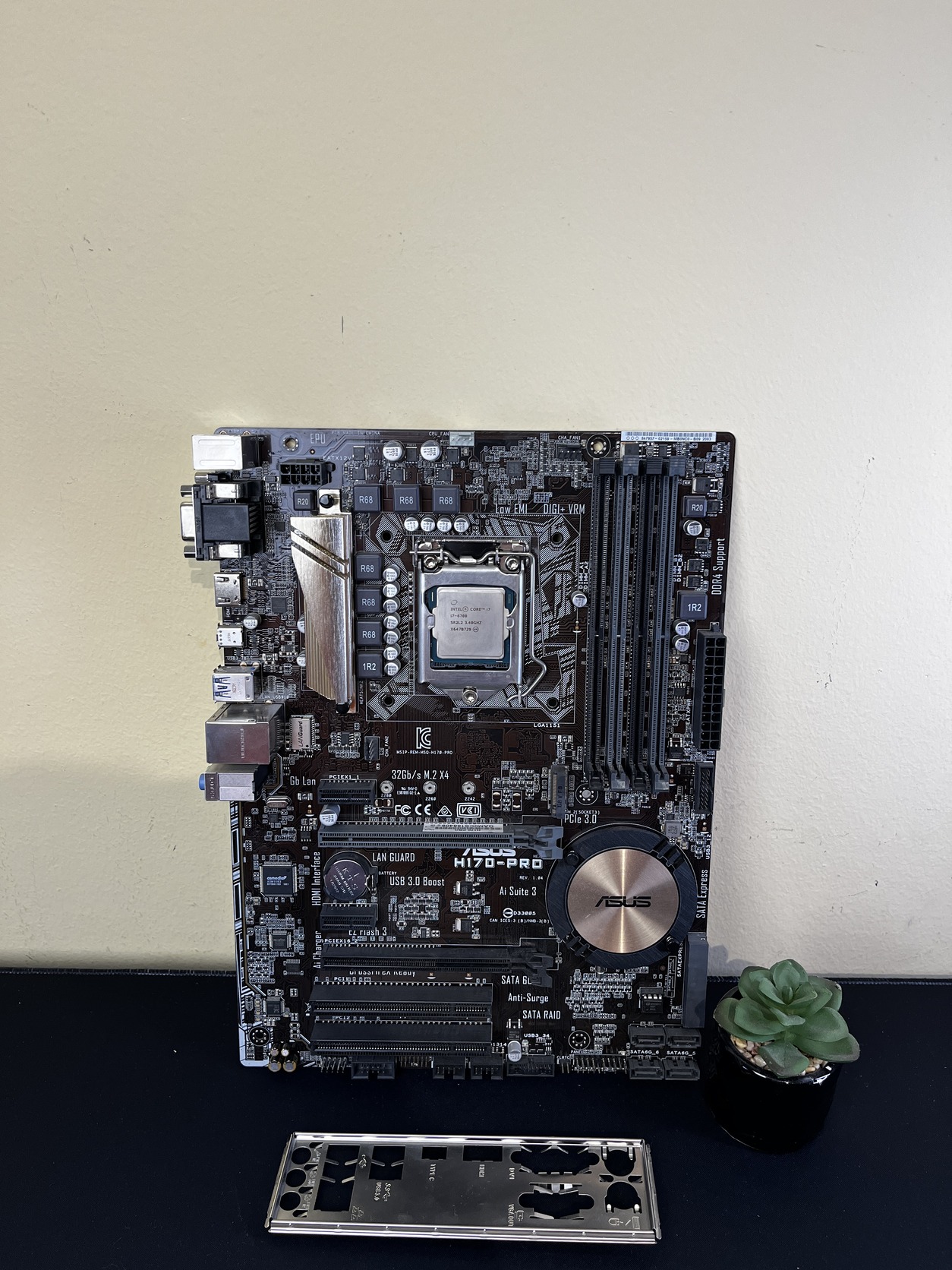 i7-6700 4C/8T 4.0GHz + ASUS H170-PRO / 4x DDR4 / Rézmagos Hűtő