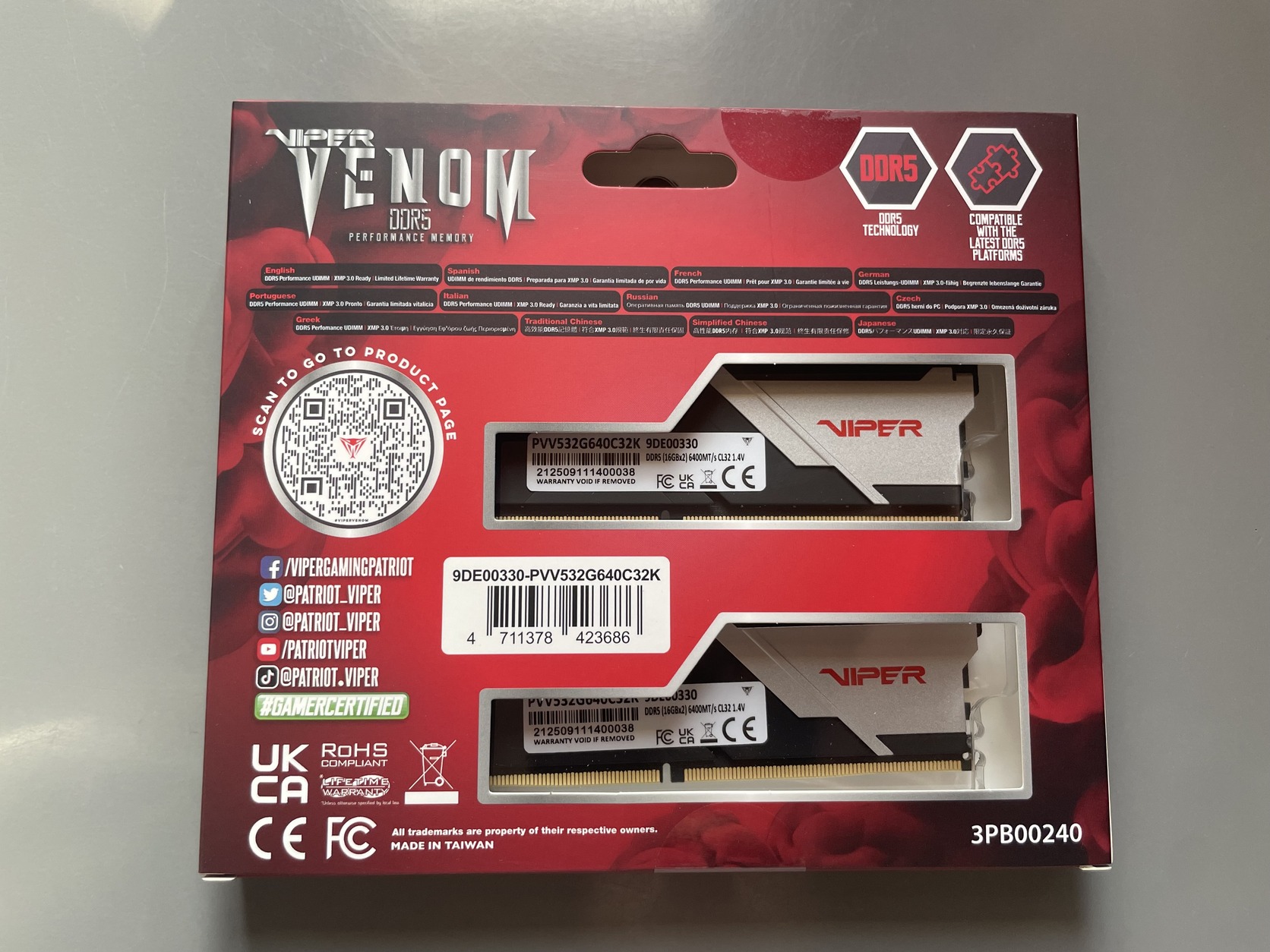 Bontatlan Patriot Viper Venom 32GB (2x16GB) DDR5 6400MHz CL32 RAM
