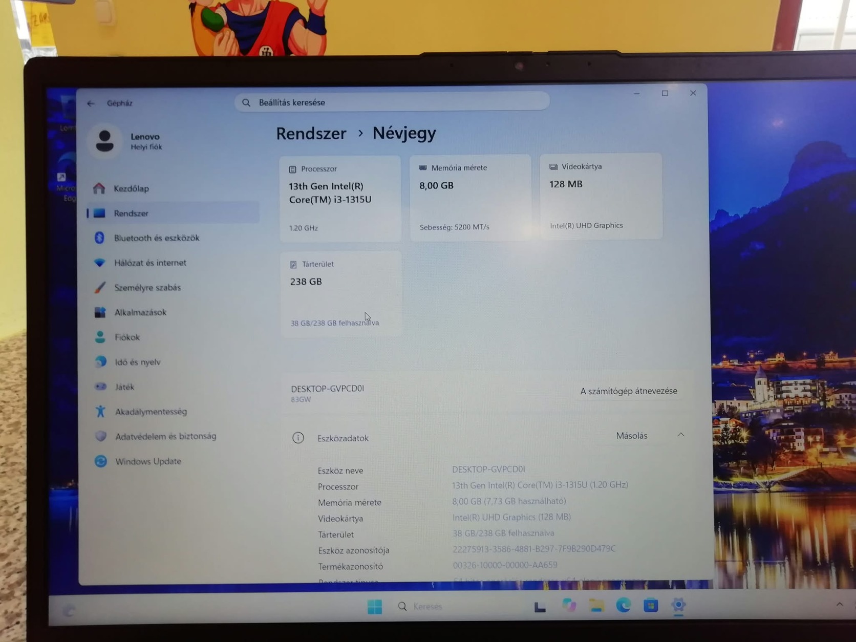 Laptop Lenovo V15 G5 IRL i3-1315U, 8GB, 256GB SSD - HardverApró