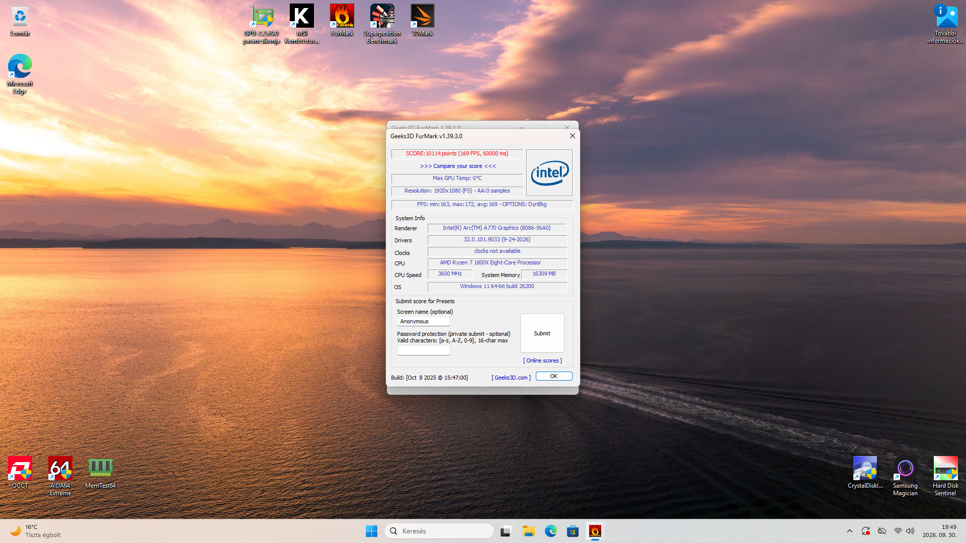 Intel Arc Notebook Intel ARC A770 16GB GDDR6 256 bit Limited Edition - HardverApró