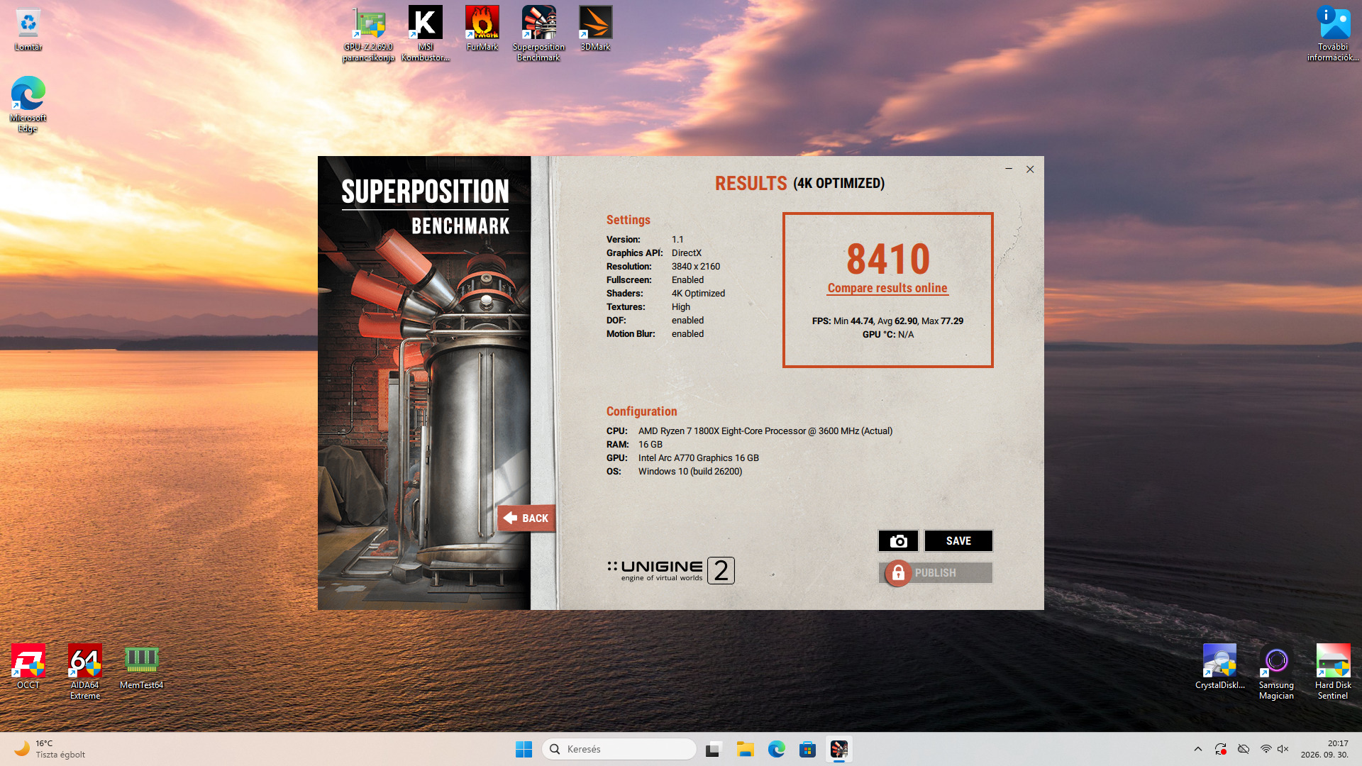 Intel Arc Notebook Intel ARC A770 16GB GDDR6 256 bit Limited Edition - HardverApró