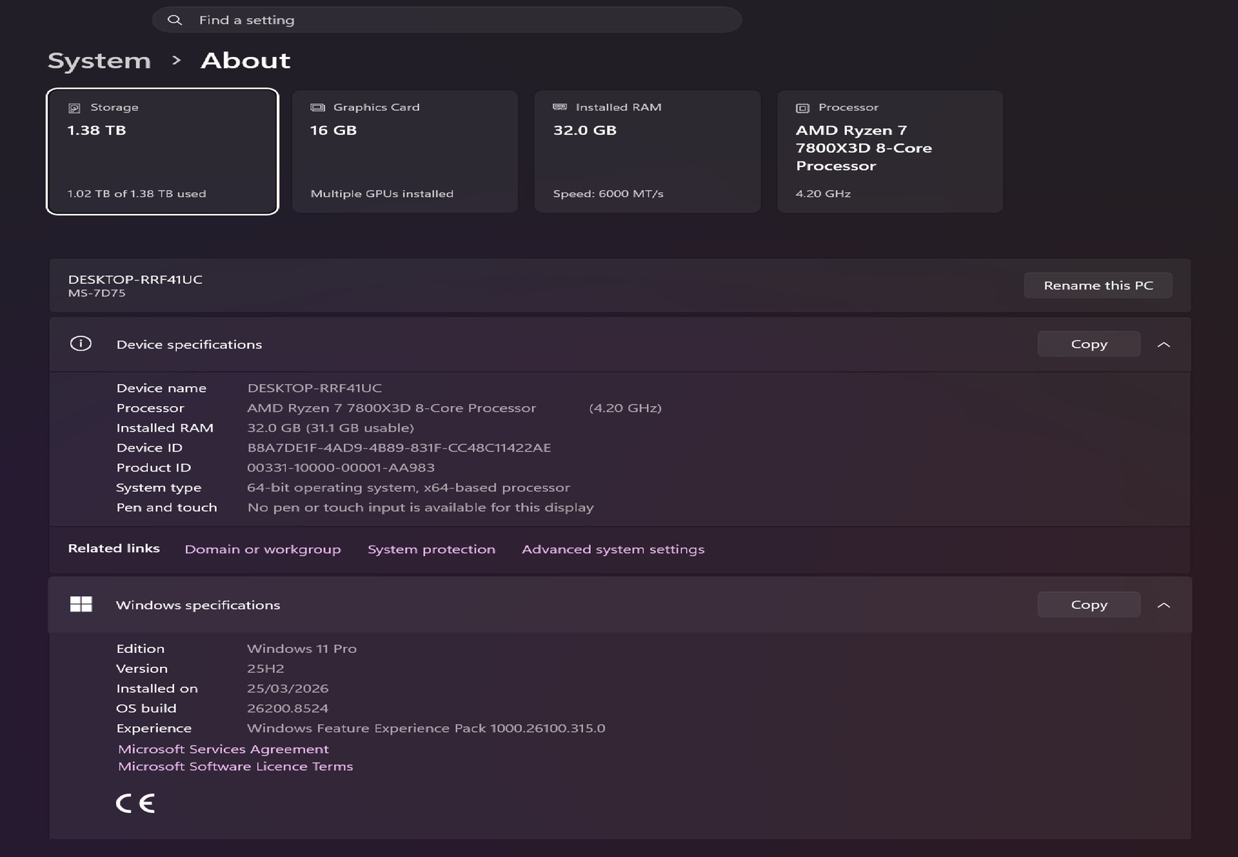 Asus Tuf GT502 / RTX 4080 / Ryzen 7 7800x3D / 32GB Ram 6000Mhz ...