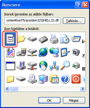 Ikoncsere (SHELL32.dll)