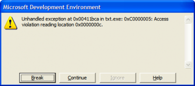 Visual Studio hiba