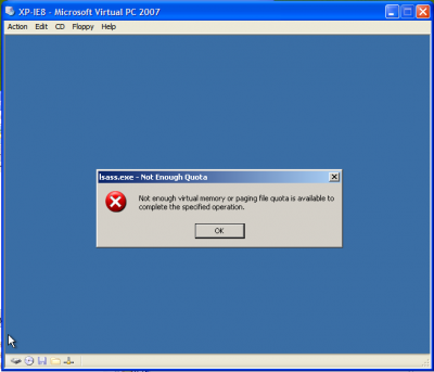 Not enough virtual memory